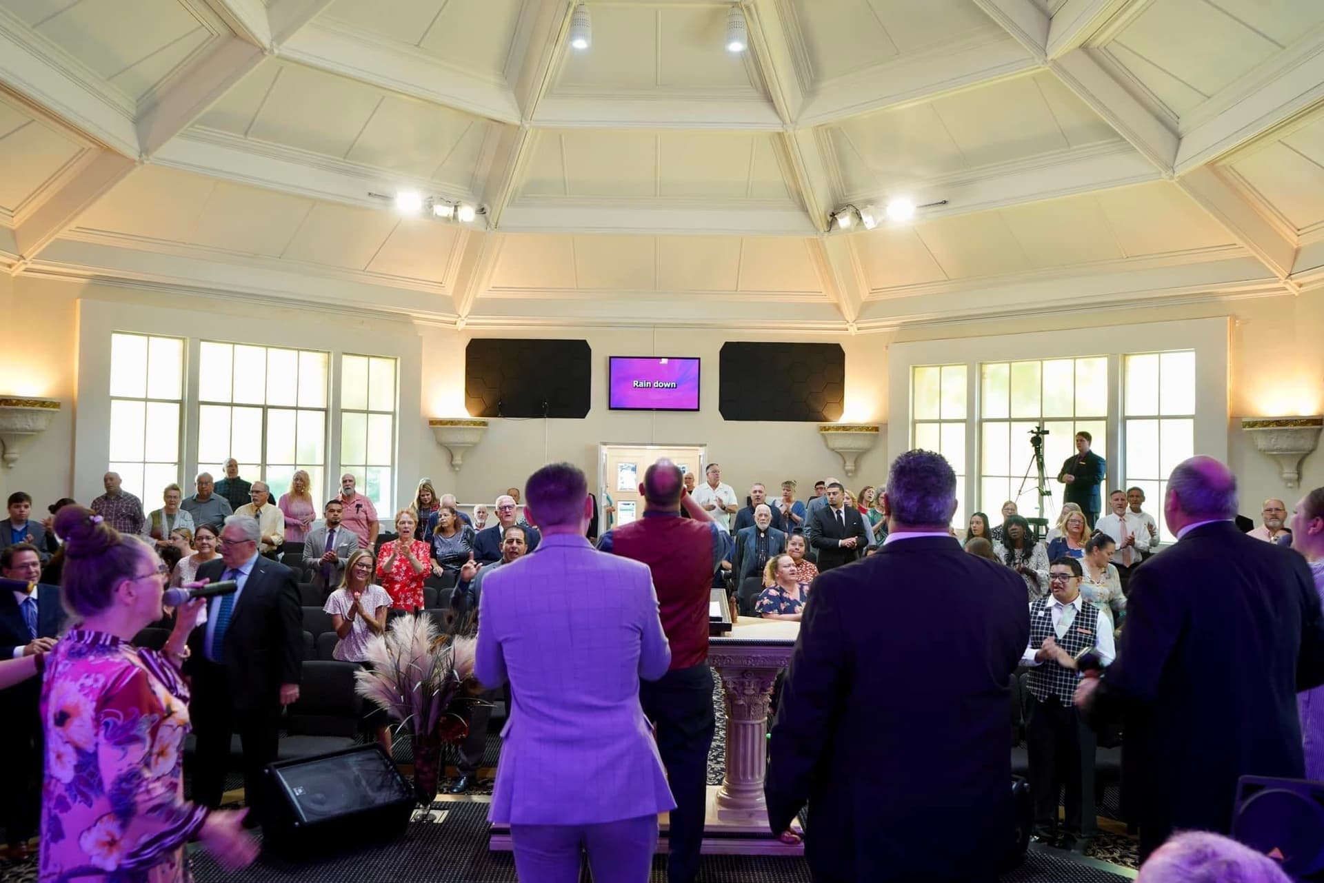 Lodi Christian Life church community gathered together in worship